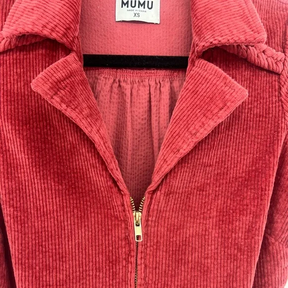 Show Me Your MuMu Outlaw Dress Rose Red Corduroy Gold Buckle Mini Dress XS - Picture 8 of 13